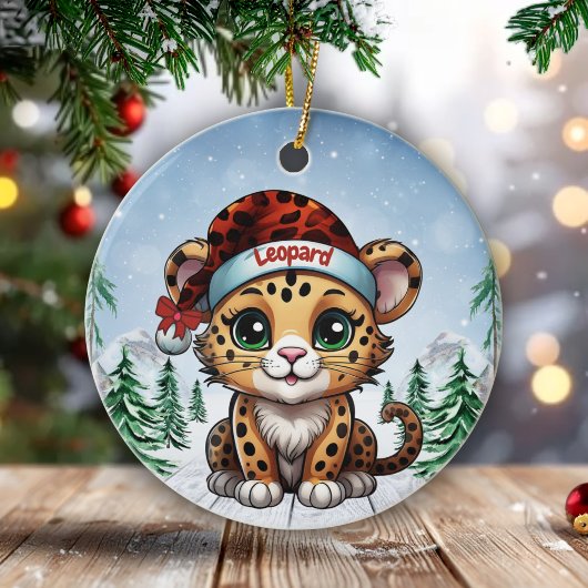Wild Feline Lovers Woodland Wildlife Kitten 🐆🐈🐾 Keramisch Ornament