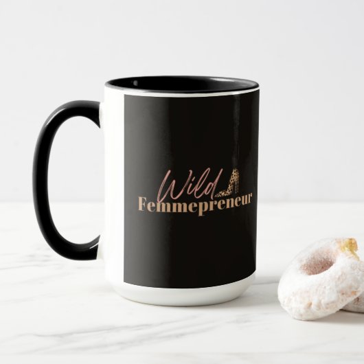 Wild Femmepreneur Mok zwart-roze (Met donut)
