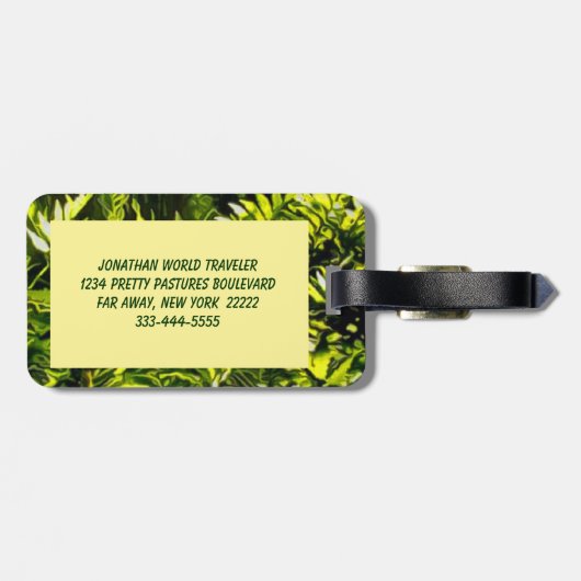 Wild Fern Abstract Bagagelabel (Achterkant horizontaal)