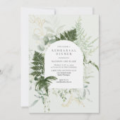 Wild Fern Greenery Forest Wedding Rehearsal Dinner Kaart (Voorkant)
