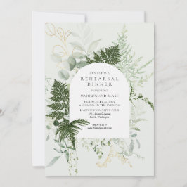 Wild Fern Greenery Forest Wedding Rehearsal Dinner Kaart