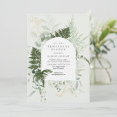 Wild Fern Greenery Forest Wedding Rehearsal Dinner Kaart (Staand voorkant)