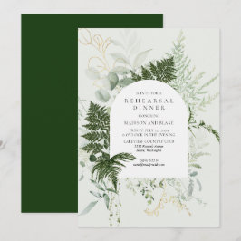 Wild Fern Greenery Forest Wedding Rehearsal Dinner Kaart