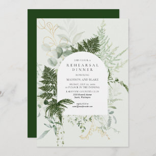 Wild Fern Greenery Forest Wedding Rehearsal Dinner Kaart