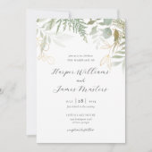 Wild Fern Greenery Wedding Kaart (Voorkant)