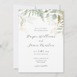 Wild Fern Greenery Wedding Kaart