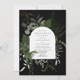 Wild Fern Greenery Wedding Rehearsal Dinner Kaart