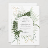 Wild Fern Greenery White Wedding Rehearsal Dinner Kaart (Voorkant / Achterkant)