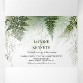 Wild Ferns Succulents Eucalyptus Greenery Wedding Drieluik Uitnodiging (Binnenkant midden)