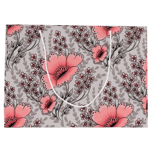 Wild fields patterned gift bag groot cadeauzakje (Achterkant)