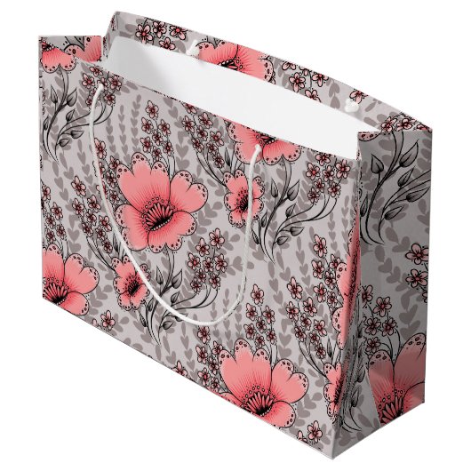 Wild fields patterned gift bag groot cadeauzakje (Achterkant Gekanteld)