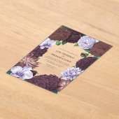 Wild Fig, Cocoa Rose & Soft Lavender Wedding Acryl Uitnodigingen (Laagn)