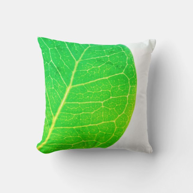 Wild Fig Green Leaf Textuur Kussen Sierkussen (Voorkant)