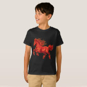 Wild Fire Horse Chinese Zodiac Sign Lunar New Year T-shirt (Voorkant volledig)