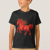 Wild Fire Horse Chinese Zodiac Sign Lunar New Year T-shirt (Voorkant)