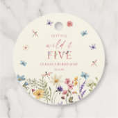 Wild & Five Wildflower 5e verjaardagsfeestje Bedankjes Labels (Achterkant)