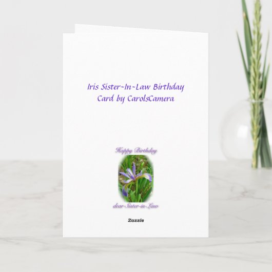 Wild Flag Sister-in-Law Verjaardag Kaart (Achterkant)
