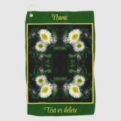 Wild Fleabane Daisy Flower Abstract gepersonalisee Golfhanddoek (Voorkant)