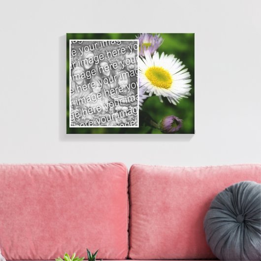 Wild Fleabane Daisy Flower Creëer Uw eigen foto Canvas Afdruk (Insitu (Woonkamer))