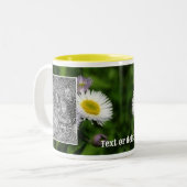 Wild Fleabane Daisy Flower Lijst Uw foto toevoegen Tweekleurige Koffiemok (Voorkant links)
