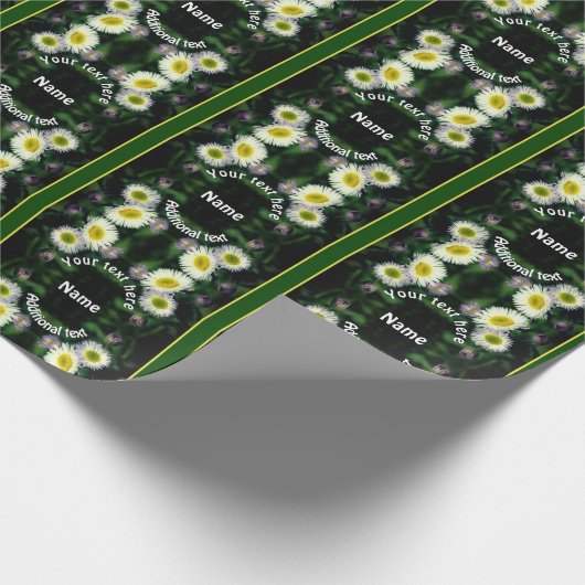 Wild Fleabane Daisy Flower Personalized Cadeaupapier (Hoek)