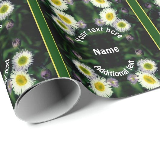 Wild Fleabane Daisy Flower Personalized Cadeaupapier (Rol Hoek)