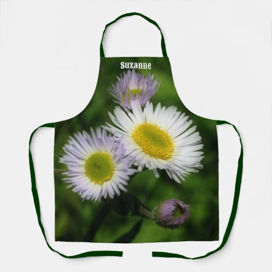 Wild Fleabane Daisy Flowers Natuur gepersonaliseer Schort (Voorkant)