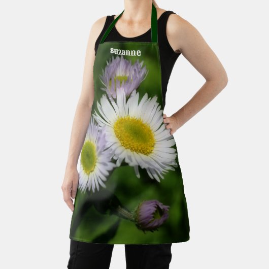 Wild Fleabane Daisy Flowers Natuur gepersonaliseer Schort (Insitu)