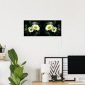 Wild Fleabane Daisy Flowers Spiegel Abstract Poster (Thuiskantoor)