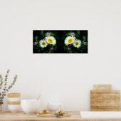 Wild Fleabane Daisy Flowers Spiegel Abstract Poster (Keuken)