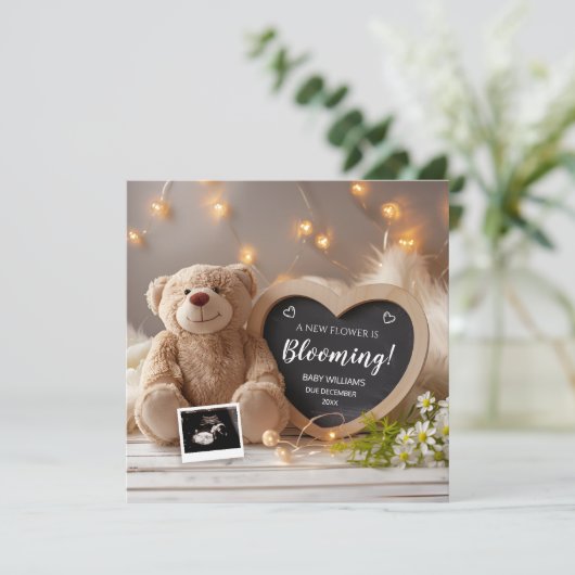 Wild Floral Baby aankondiging (Staand voorkant)