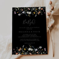 Wild Floral Black BabyQ Baby shower Barbecue