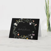 Wild Floral Black Bridal Party Dank u Bedankkaart (Voorkant)