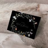 Wild Floral Black Bridal Party Dank u Bedankkaart