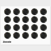 Wild Floral Black Dank u bruiloft gunst Ronde Sticker (Vel)