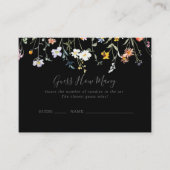 Wild Floral Black raden hoeveel wild Kaart Visitekaartje (Voorkant)