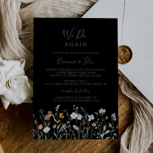 Wild Floral Black We doen opnieuw gelofte verlengi Kaart