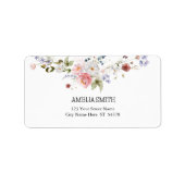 Wild Floral Bouquet Baby shower Etiket (Voorkant)