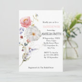 Wild Floral Bouquet Babyshower Kaart (Staand voorkant)