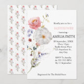 Wild Floral Bouquet Babyshower Kaart (Voorkant / Achterkant)