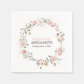 Wild Floral Bouquet Babyshower Servet (Voorkant)