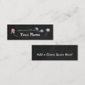 Wild Floral Chalkboard, Bladwijzer Mini Visitekaartje (Voorkant / Achterkant)