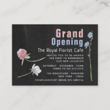 Wild Floral Chalkboard Grand Opening