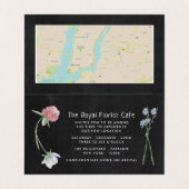 Wild Floral Chalkboard Grand Opening Visitekaartje (Binnenkant ongevouwen)