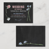 Wild Floral Chalkboard, kaartje voor cadeauregiste Informatiekaartje (Voorkant / Achterkant)