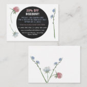 Wild Floral Chalkboard, Korting Voucher Informatiekaartje (Voorkant / Achterkant)