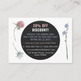 Wild Floral Chalkboard, Korting Voucher Informatiekaartje