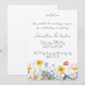 Wild floral Customisable Wedding Invitation  Kaart (Voorkant / Achterkant)