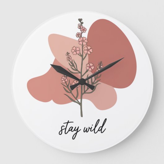 Wild Floral Design Grote Klok (Voorkant)