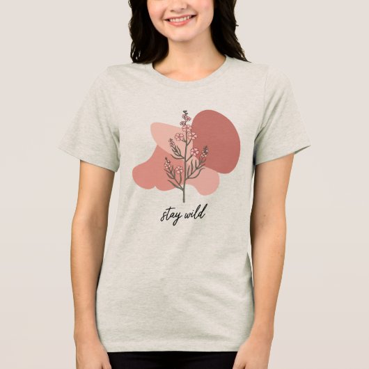 Wild Floral Design Tri-Blend Shirt (Voorkant)